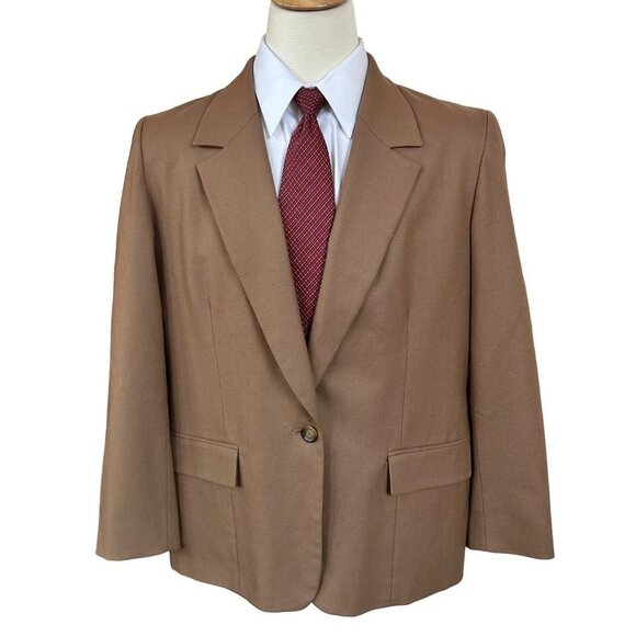 Vintage Pendleton Blazer Men Sport Coat Size 46R Tan Wool 1-Button Sports Jacket
